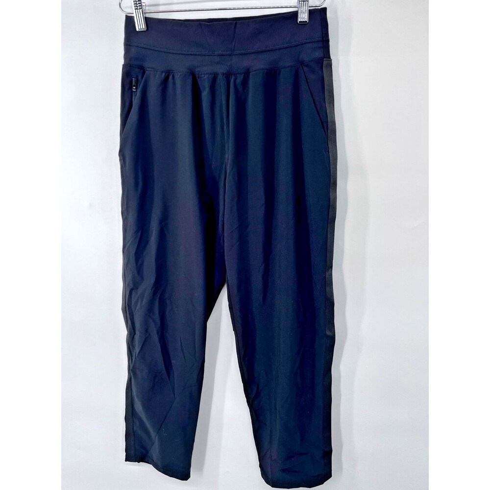 Athleta Pants Womens size 8 Black Stretch Utility Zip Pockets Elastic Waist line